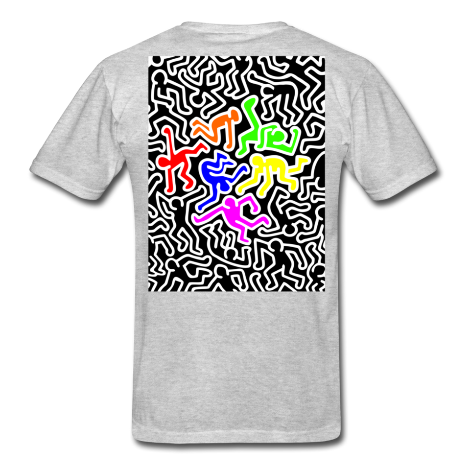 Keith Haring shirt Graphic Street Art T-Shirt - heather gray