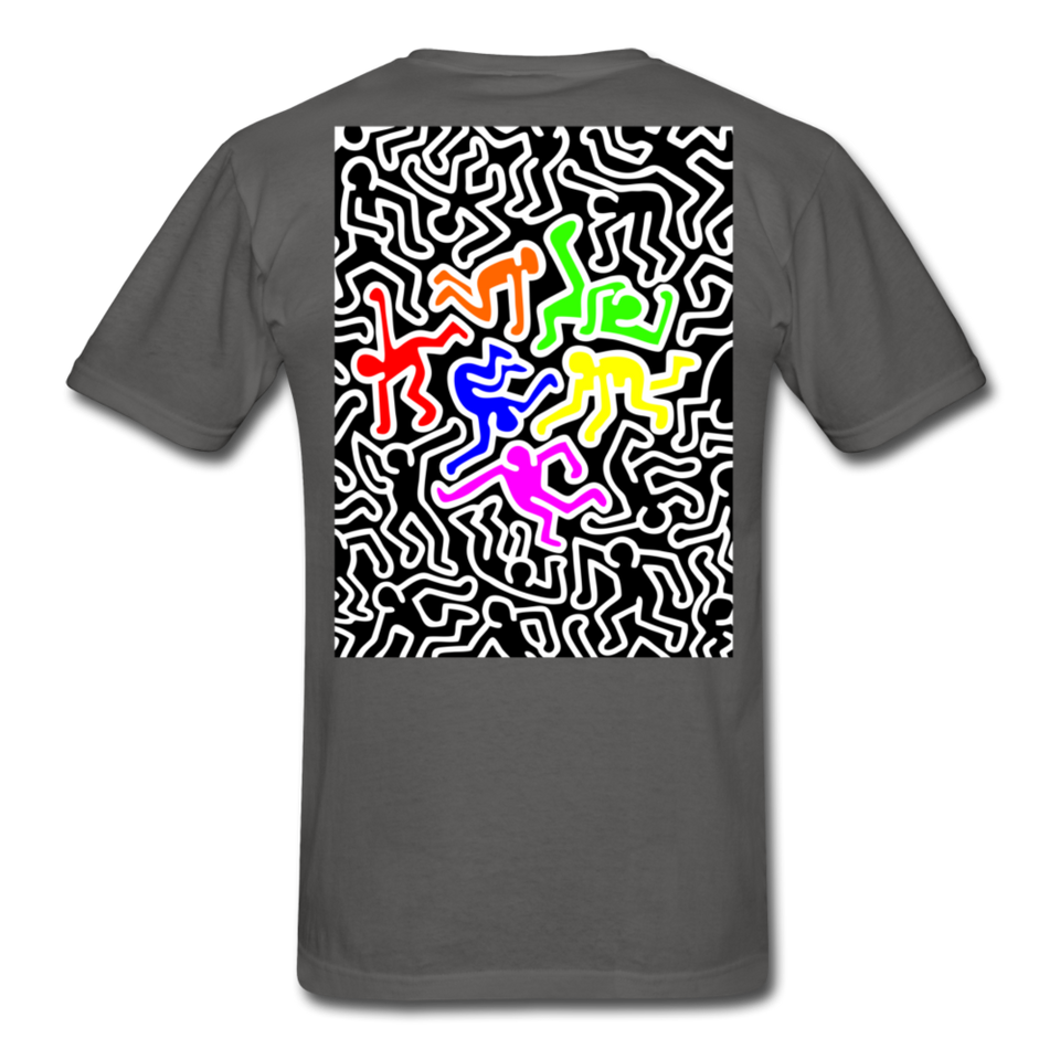 Keith Haring shirt Graphic Street Art T-Shirt - charcoal
