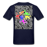 Keith Haring shirt Graphic Street Art T-Shirt - navy