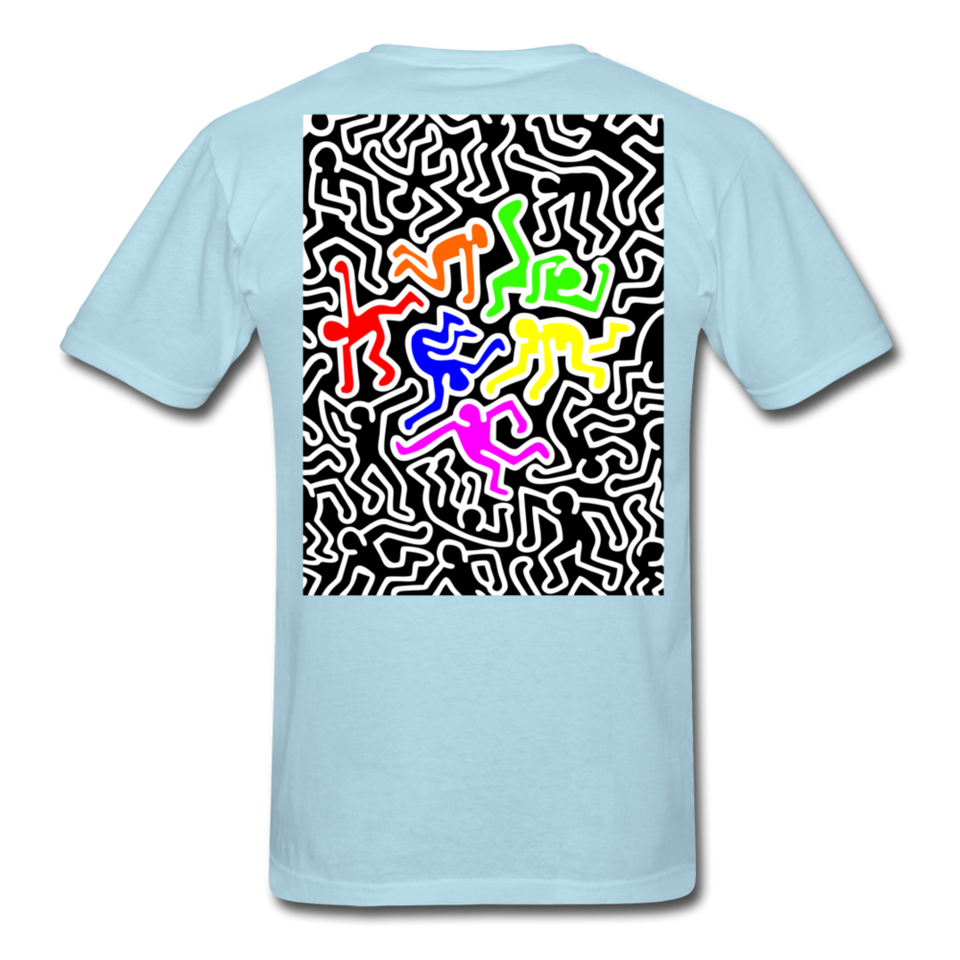 Keith Haring shirt Graphic Street Art T-Shirt - powder blue