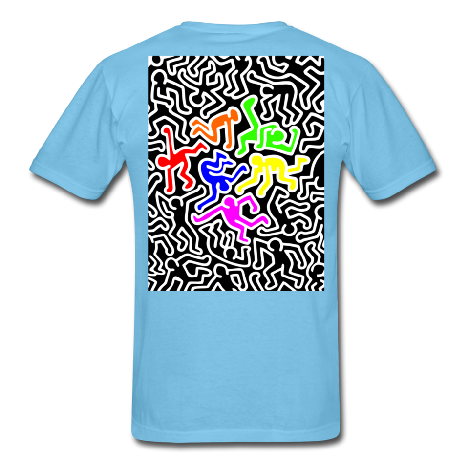 Keith Haring shirt Graphic Street Art T-Shirt - aquatic blue