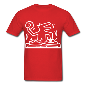 Keith Haring shirt Graphic DJ DOG Street Art T-Shirt Size S-6XL - red