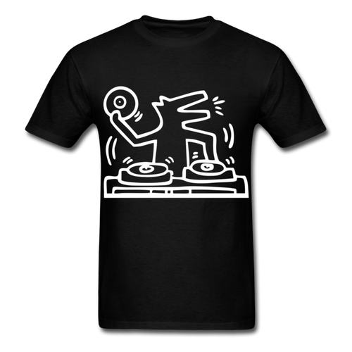 Keith Haring shirt Graphic DJ DOG Street Art T-Shirt Size S-6XL - black