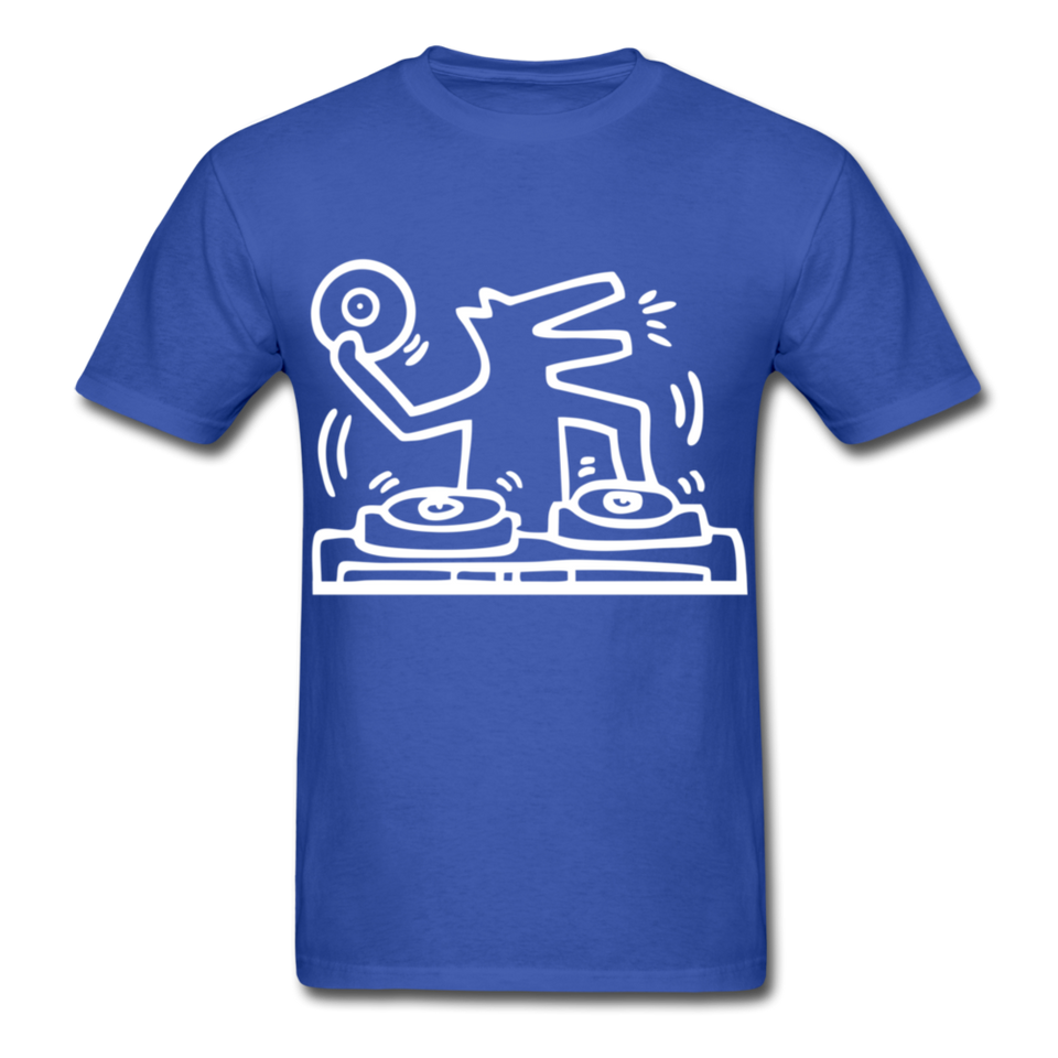Keith Haring shirt Graphic DJ DOG Street Art T-Shirt Size S-6XL - royal blue