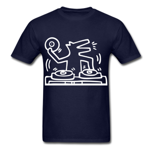 Keith Haring shirt Graphic DJ DOG Street Art T-Shirt Size S-6XL - navy