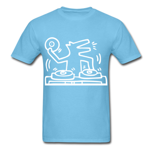 Keith Haring shirt Graphic DJ DOG Street Art T-Shirt Size S-6XL - aquatic blue