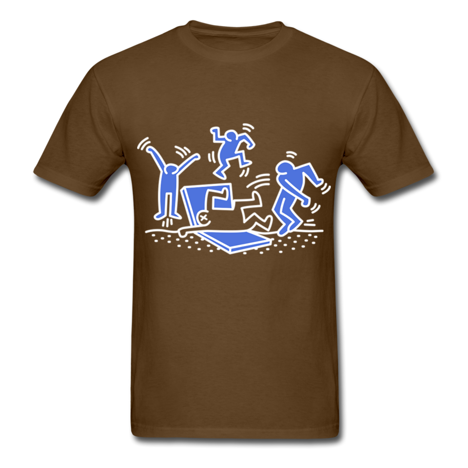 Keith Haring shirt Graphic Street Art T-Shirt Size S-6XL - brown