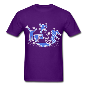 Keith Haring shirt Graphic Street Art T-Shirt Size S-6XL - purple