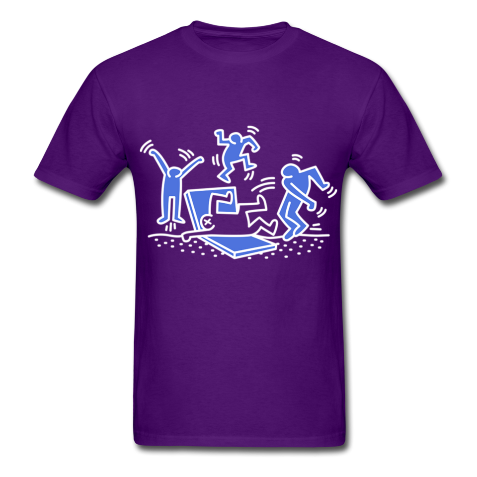Keith Haring shirt Graphic Street Art T-Shirt Size S-6XL - purple