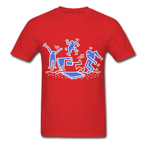 Keith Haring shirt Graphic Street Art T-Shirt Size S-6XL - red