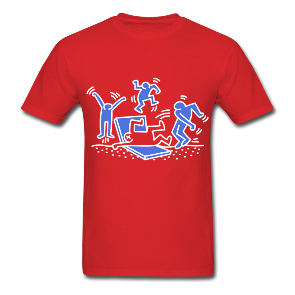 Keith Haring shirt Graphic Street Art T-Shirt Size S-6XL - red