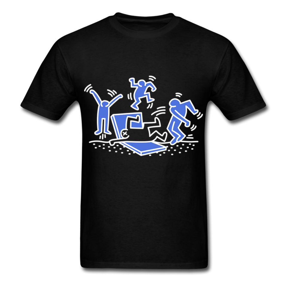 Keith Haring shirt Graphic Street Art T-Shirt Size S-6XL - black