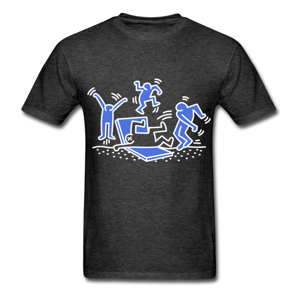 Keith Haring shirt Graphic Street Art T-Shirt Size S-6XL - heather black