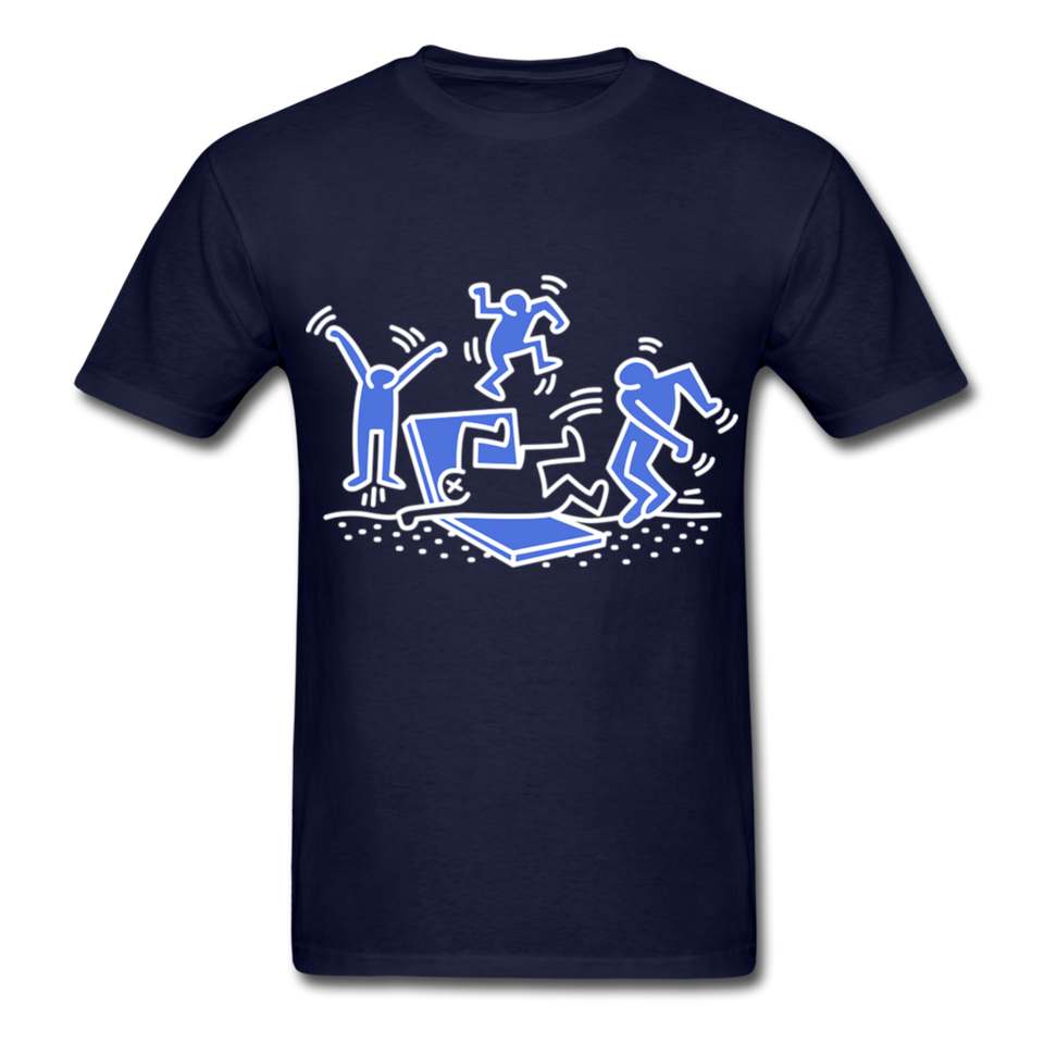 Keith Haring shirt Graphic Street Art T-Shirt Size S-6XL - navy