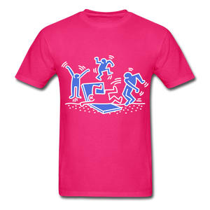Keith Haring shirt Graphic Street Art T-Shirt Size S-6XL - fuchsia
