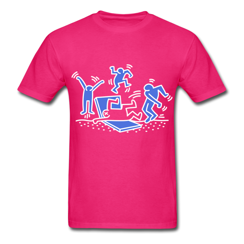 Keith Haring shirt Graphic Street Art T-Shirt Size S-6XL - fuchsia