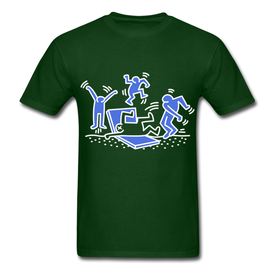 Keith Haring shirt Graphic Street Art T-Shirt Size S-6XL - forest green