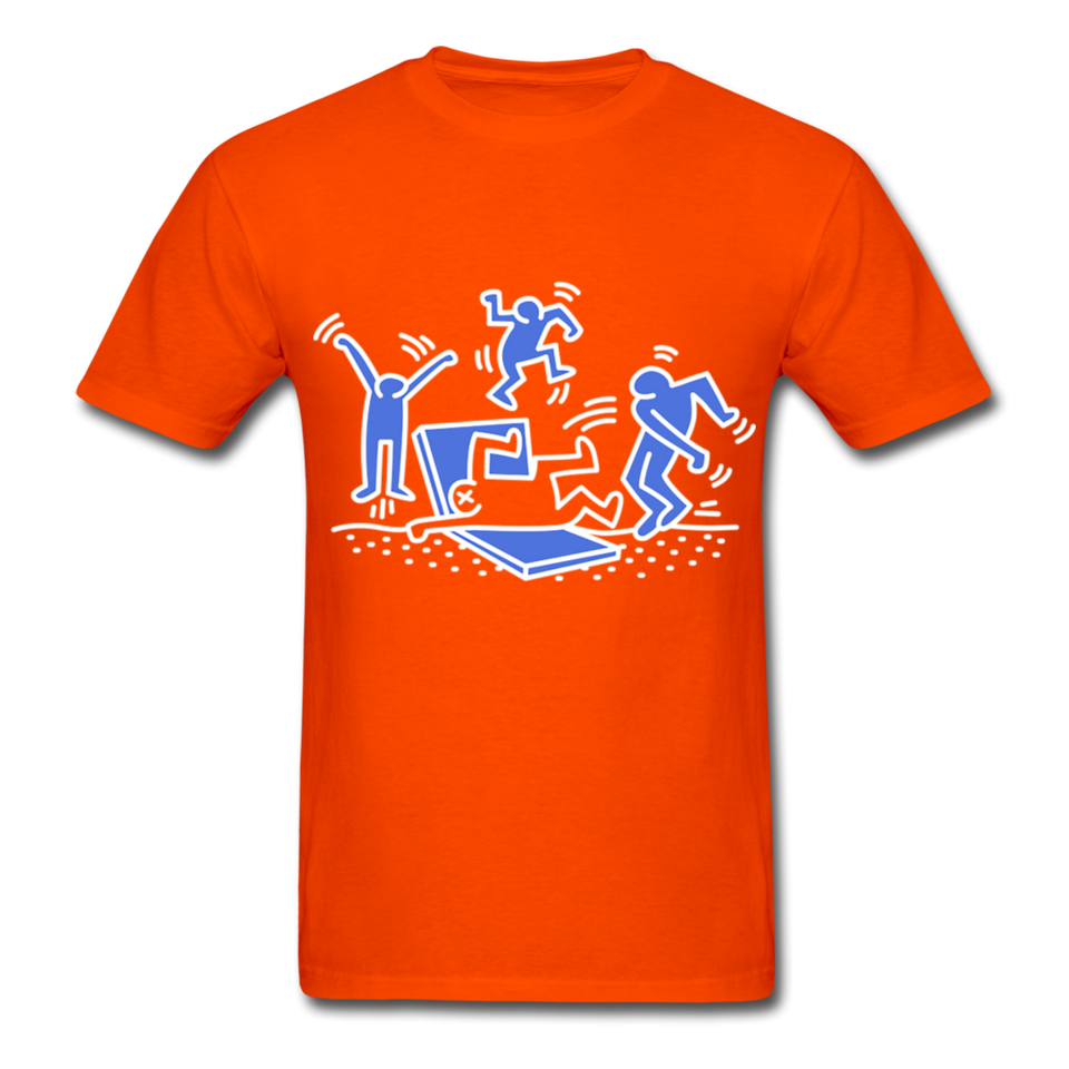 Keith Haring shirt Graphic Street Art T-Shirt Size S-6XL - orange