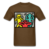 Keith Haring shirt Graphic Street Art T-Shirt Size S-6XL - brown