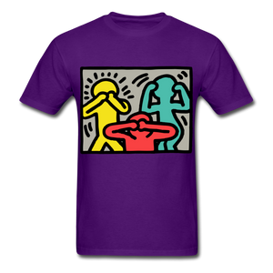 Keith Haring shirt Graphic Street Art T-Shirt Size S-6XL - purple