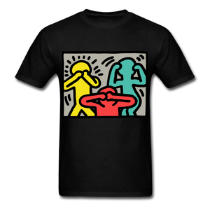 Keith Haring shirt Graphic Street Art T-Shirt Size S-6XL - black