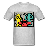 Keith Haring shirt Graphic Street Art T-Shirt Size S-6XL - heather gray