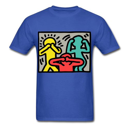 Keith Haring shirt Graphic Street Art T-Shirt Size S-6XL - royal blue