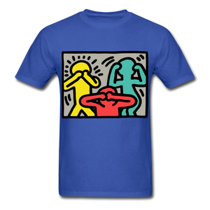 Keith Haring shirt Graphic Street Art T-Shirt Size S-6XL - royal blue