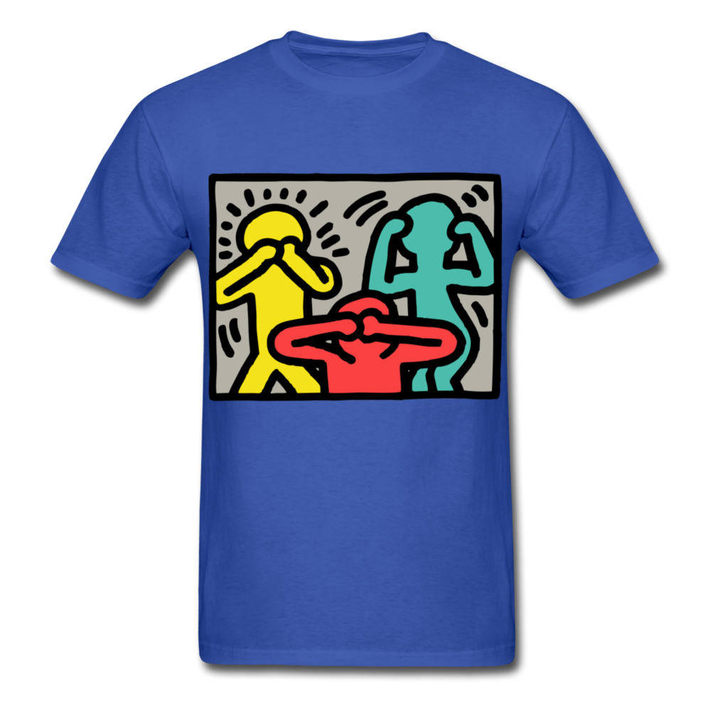Keith Haring shirt Graphic Street Art T-Shirt Size S-6XL - royal blue