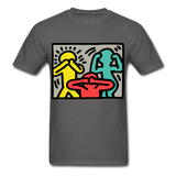 Keith Haring shirt Graphic Street Art T-Shirt Size S-6XL - charcoal