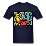 Keith Haring shirt Graphic Street Art T-Shirt Size S-6XL - navy