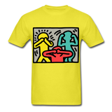 Keith Haring shirt Graphic Street Art T-Shirt Size S-6XL - yellow
