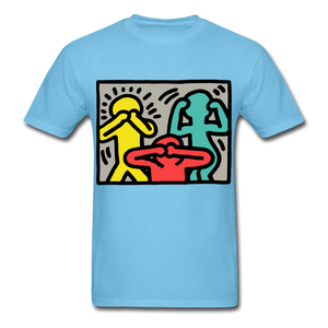 Keith Haring shirt Graphic Street Art T-Shirt Size S-6XL - aquatic blue