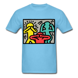 Keith Haring shirt Graphic Street Art T-Shirt Size S-6XL - aquatic blue