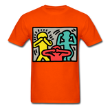 Keith Haring shirt Graphic Street Art T-Shirt Size S-6XL - orange