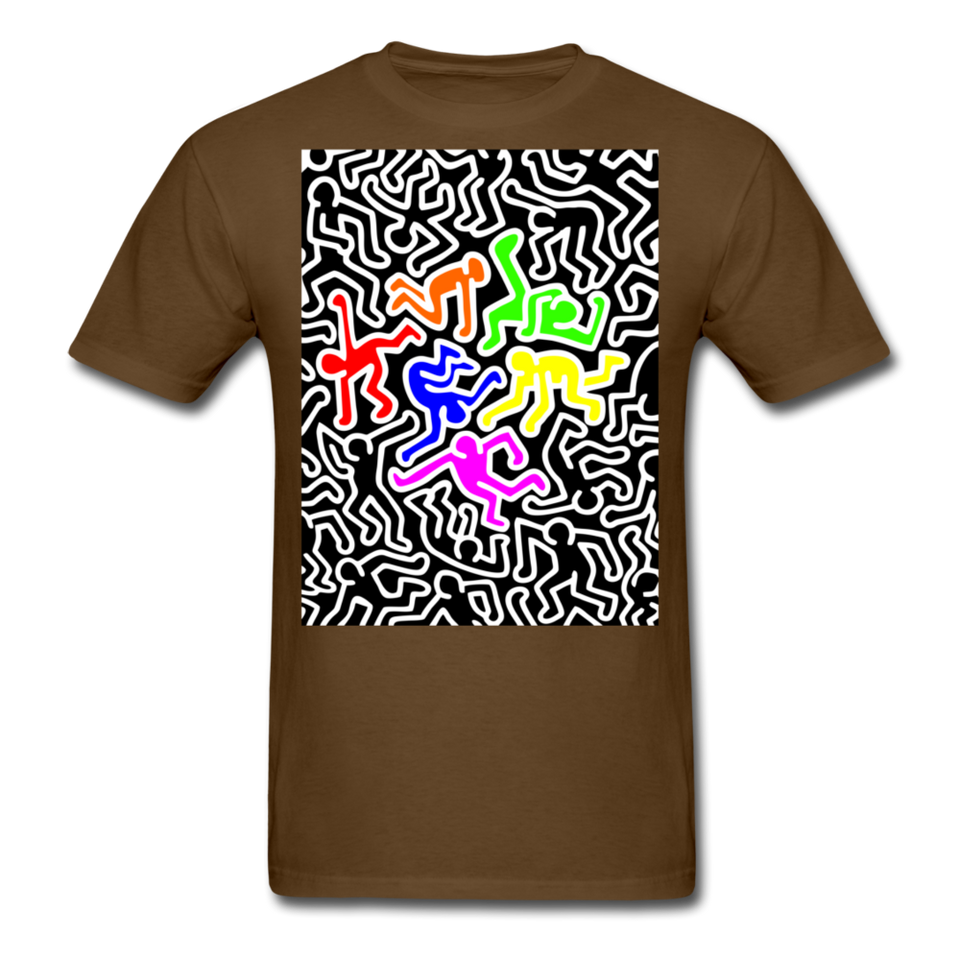Keith Haring shirt Graphic Street Art T-Shirt Size S-6XL - brown