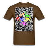 Keith Haring shirt Graphic Street Art T-Shirt Size S-6XL - brown