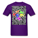Keith Haring shirt Graphic Street Art T-Shirt Size S-6XL - purple