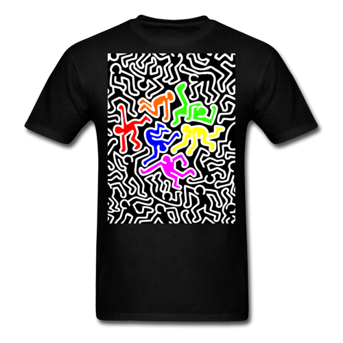 Keith Haring shirt Graphic Street Art T-Shirt Size S-6XL - black