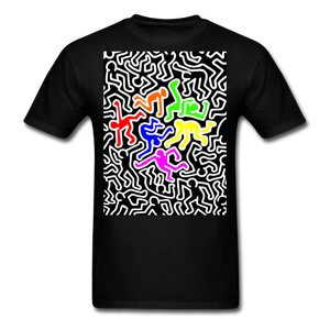 Keith Haring shirt Graphic Street Art T-Shirt Size S-6XL - black