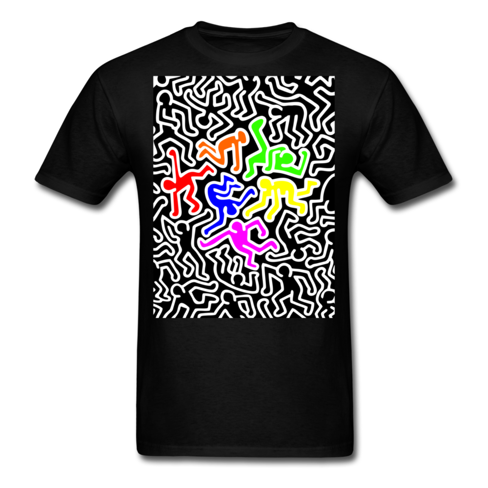 Keith Haring shirt Graphic Street Art T-Shirt Size S-6XL - black