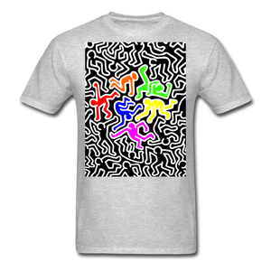 Keith Haring shirt Graphic Street Art T-Shirt Size S-6XL - heather gray