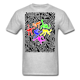 Keith Haring shirt Graphic Street Art T-Shirt Size S-6XL - heather gray