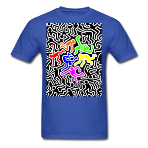 Keith Haring shirt Graphic Street Art T-Shirt Size S-6XL - royal blue