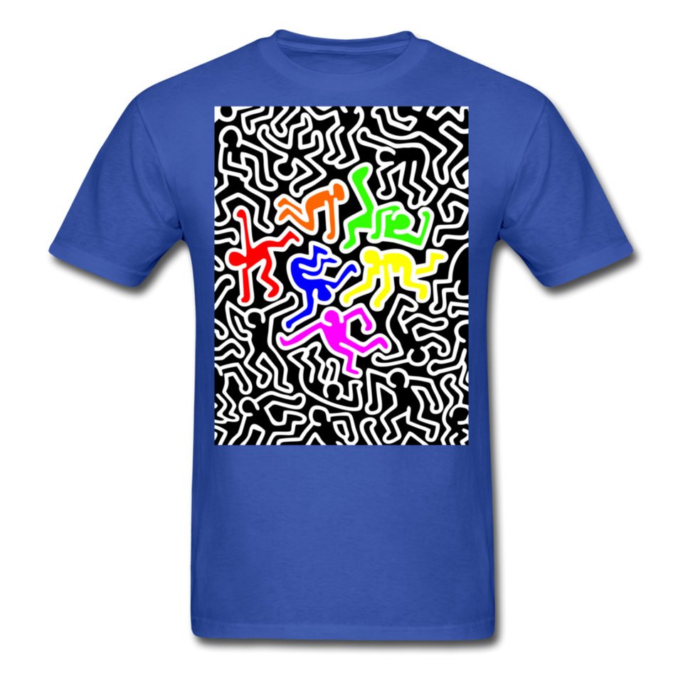 Keith Haring shirt Graphic Street Art T-Shirt Size S-6XL - royal blue