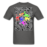 Keith Haring shirt Graphic Street Art T-Shirt Size S-6XL - charcoal