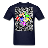 Keith Haring shirt Graphic Street Art T-Shirt Size S-6XL - navy