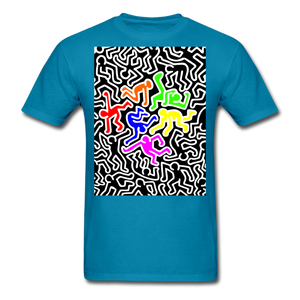 Keith Haring shirt Graphic Street Art T-Shirt Size S-6XL - turquoise