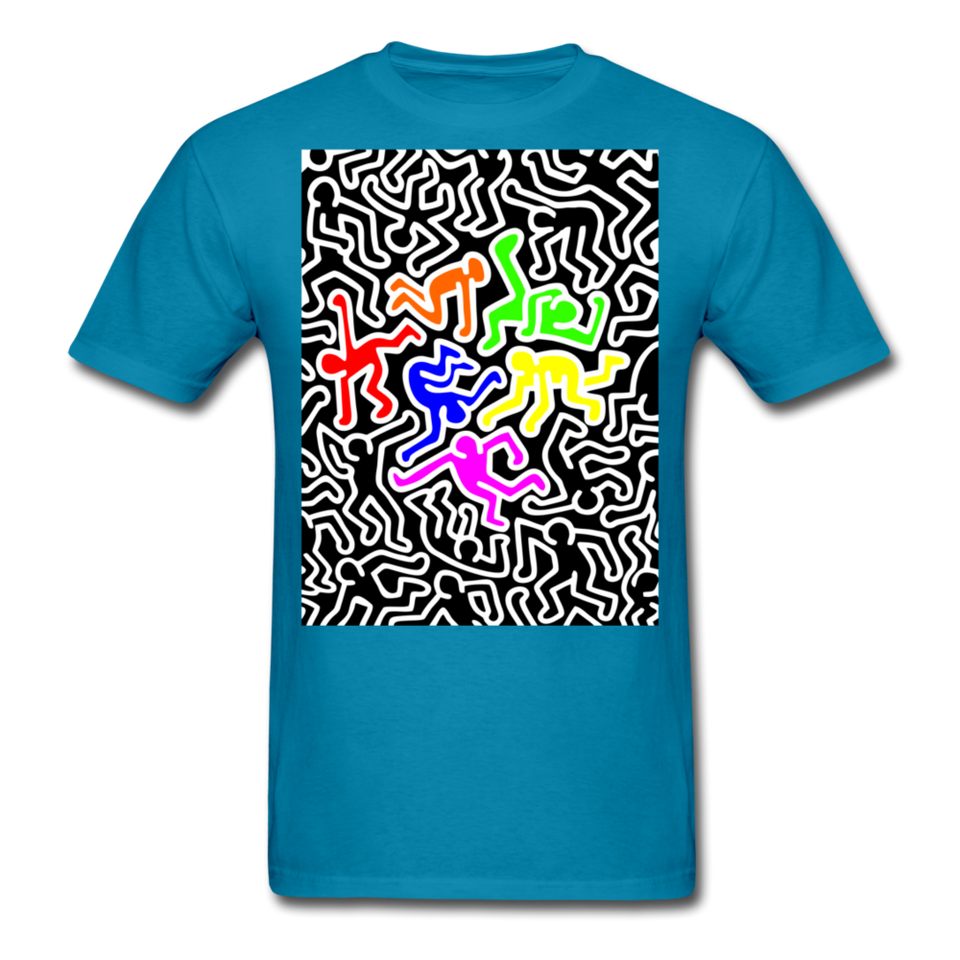 Keith Haring shirt Graphic Street Art T-Shirt Size S-6XL - turquoise