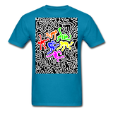 Keith Haring shirt Graphic Street Art T-Shirt Size S-6XL - turquoise
